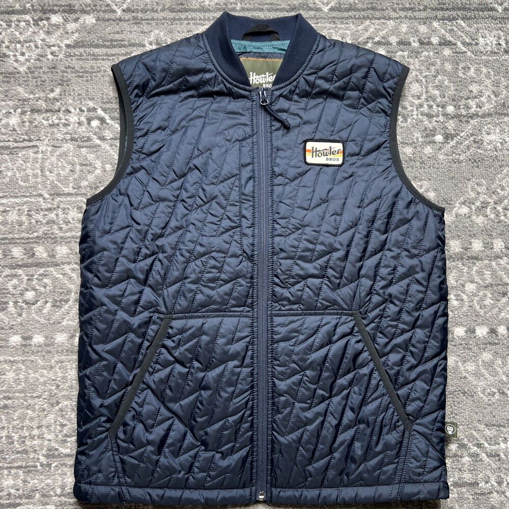 Howler Bros Voltage Quilted Vest Men's Small Navy Blue Packable Pockets